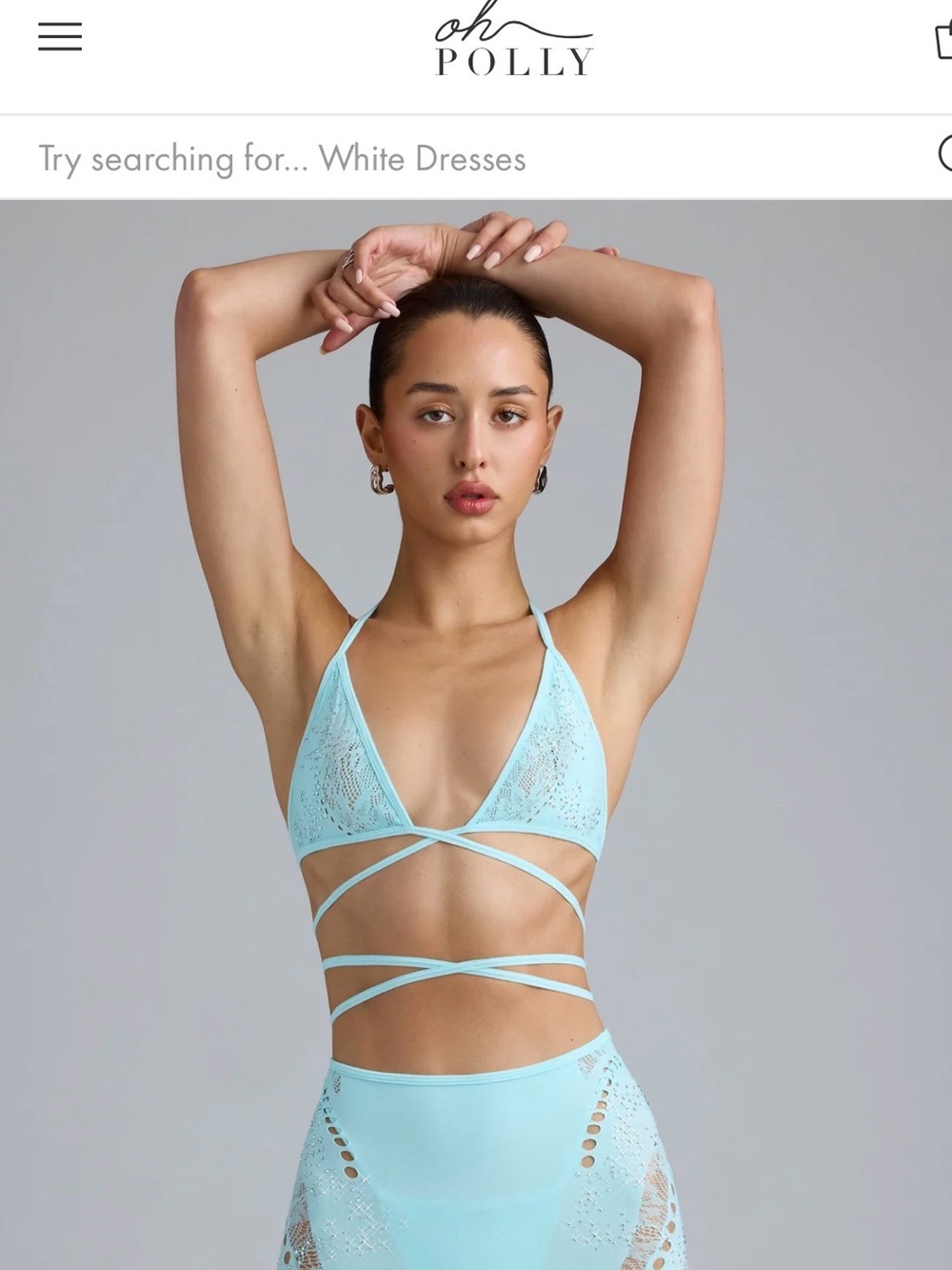 🪩🦋Oh Polly Festival Rhinestone Halter Top and Tube Skirt Set XXS🦋🪩
